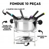 CONJUNTO FONDUE COM 10 PEÇAS INOX